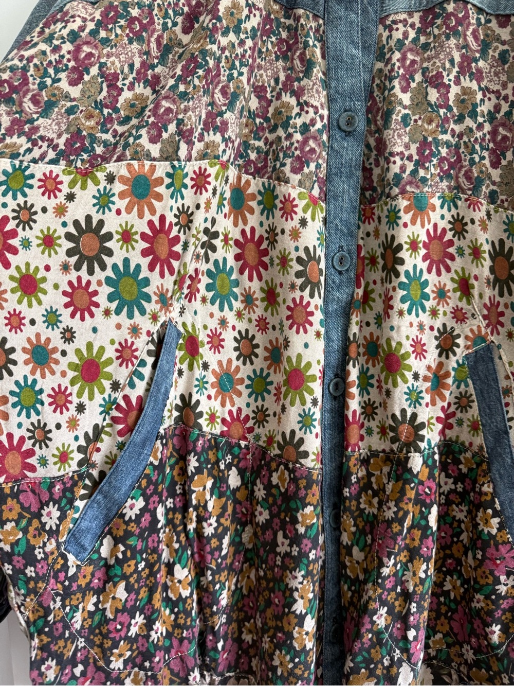 Young Threads Patchwork Boho Top NWT - Picture 5 of 12